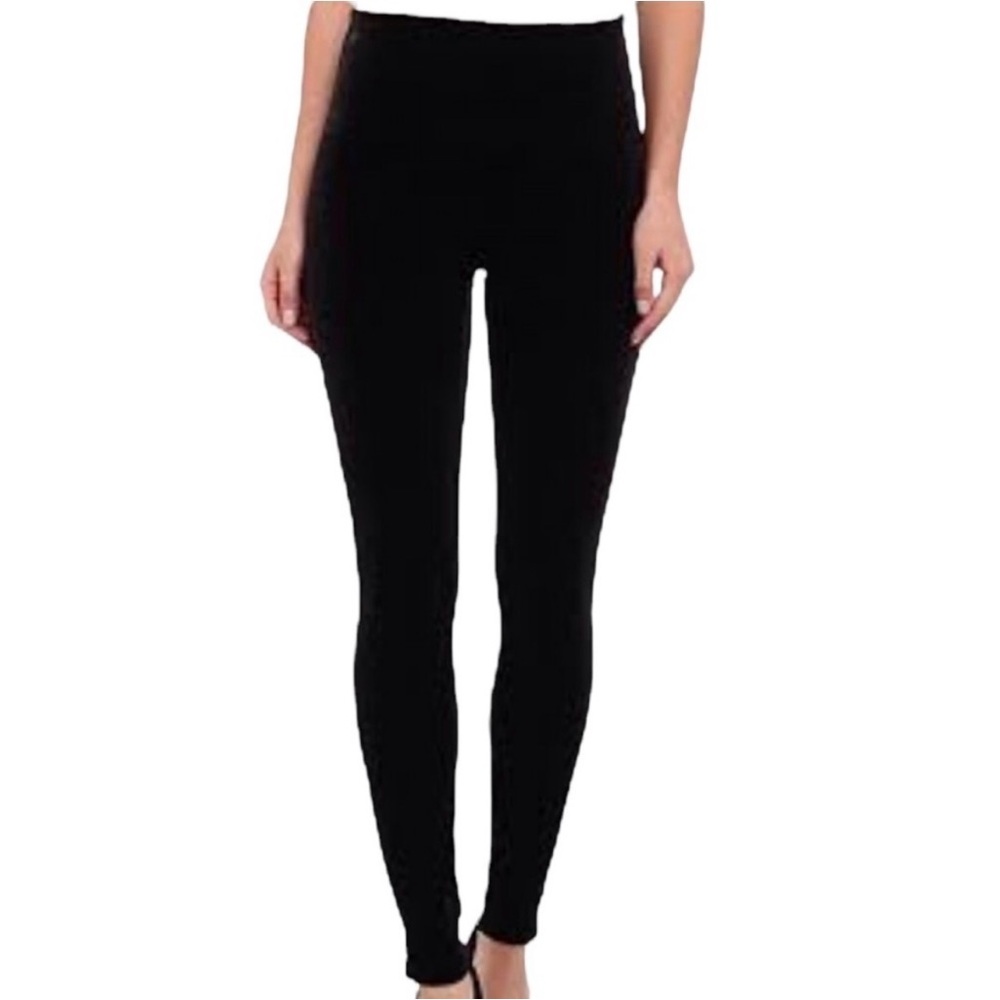 Spanx black velvet leggings